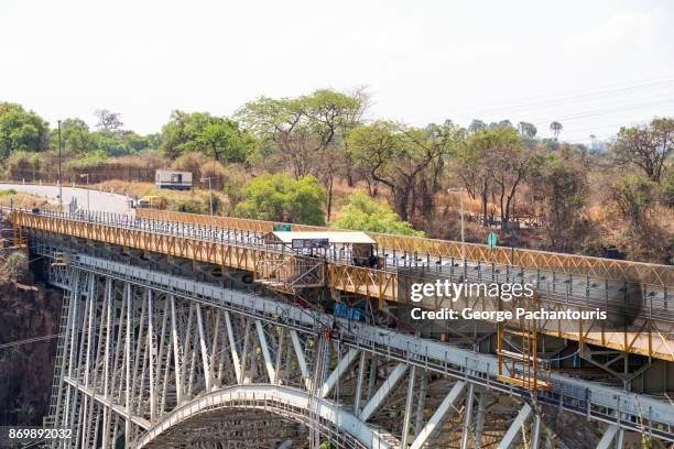 bridge over zambezi river - victoria falls national park stock pictures, royalty-free photos & images