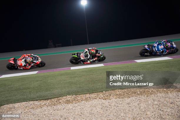 Alex Lowes of Great Britain and PATA Yamaha Official WorldSBK Team leads the field during the race 1 of FIM Superbike World Championship in Qatar -...
