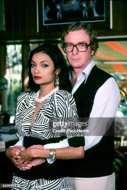 Michael Caine and wife Shakira at their Beverly Hills Home on Davies Drive, the home is close to the infamous Cielo Drive home where Sharon Tate was...