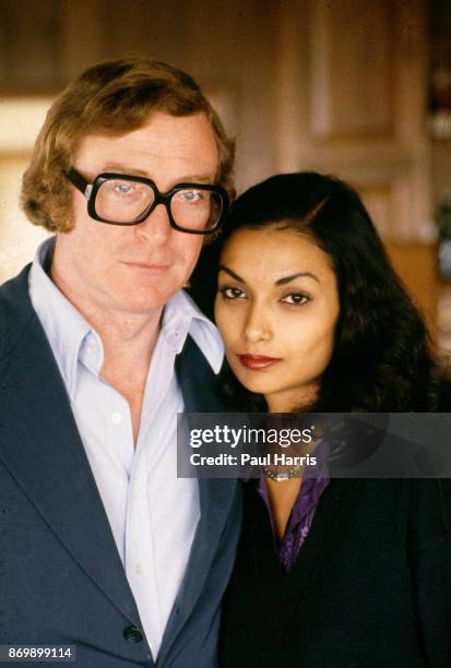 Michael Caine and wife Shakira at their Beverly Hills Home on Davies Drive, the home is close to the infamous Cielo Drive home where Sharon Tate was...