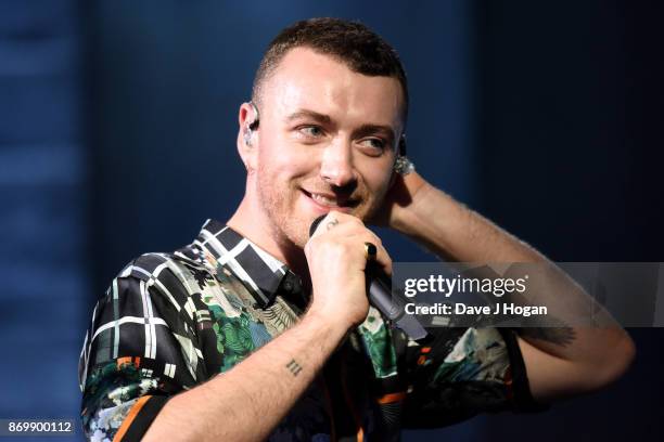 Sam Smith performs at Apple Music's 'On The Record: The Thrill Of It All - Live', streamed globally on November 3, 2017 in London, England.