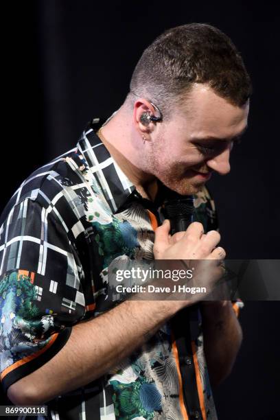 Sam Smith performs at Apple Music's 'On The Record: The Thrill Of It All - Live', streamed globally on November 3, 2017 in London, England.