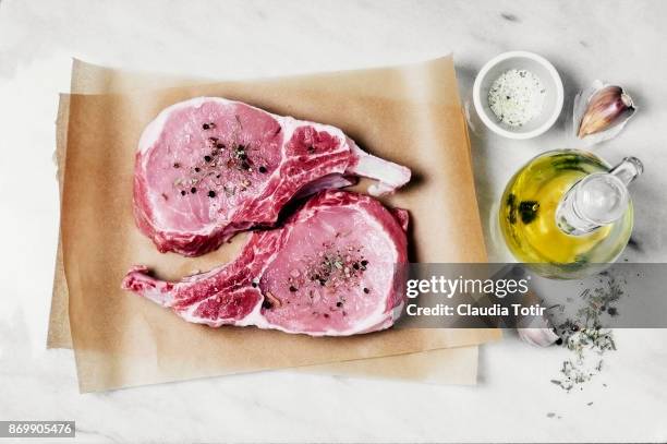 Raw pork chops