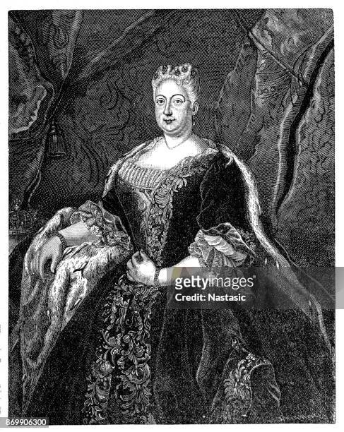 sophia dorothea, 26.3.1687 - 28.6.1757, queen consort in preußen 25.2.1713 - 31.5.1740 - sophia of prussia stock-grafiken, -clipart, -cartoons und -symbole