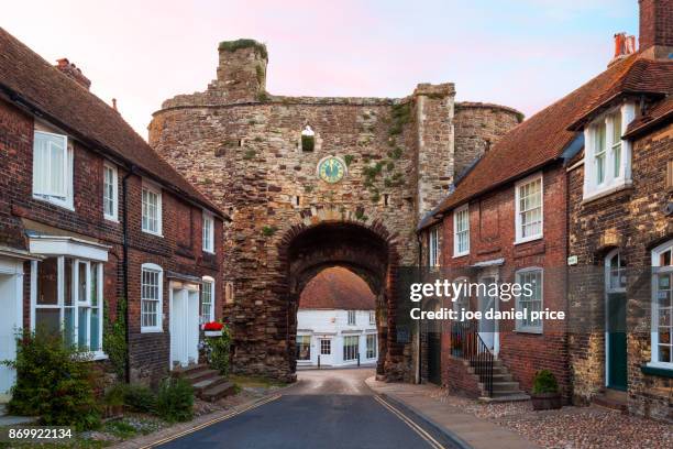 landgate arch, rye, east sussex, england - rye sussex stock pictures, royalty-free photos & images