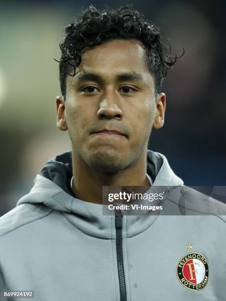 Renato Tapia of Feyenoord during the UEFA Champions League group F match between Shakhtar Donetsk and Feyenoord Rotterdam at Metalist Stadium on...