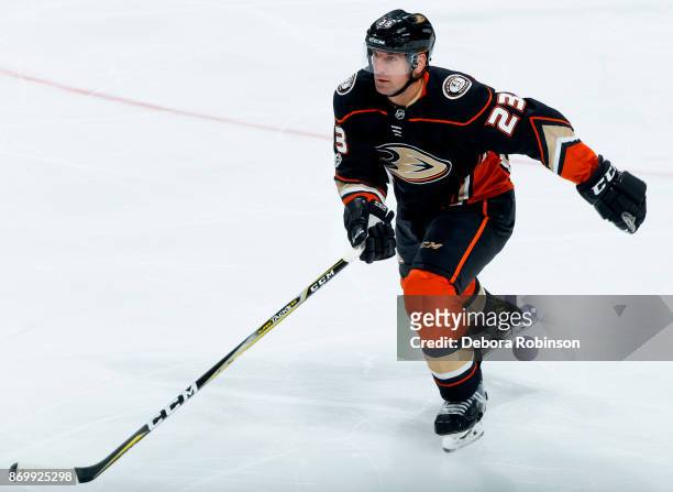 Francois Beauchemin of the Anaheim Ducks skates during the game against the Toronto Maple Leafs on November 1, 2017 at Honda Center in Anaheim,...