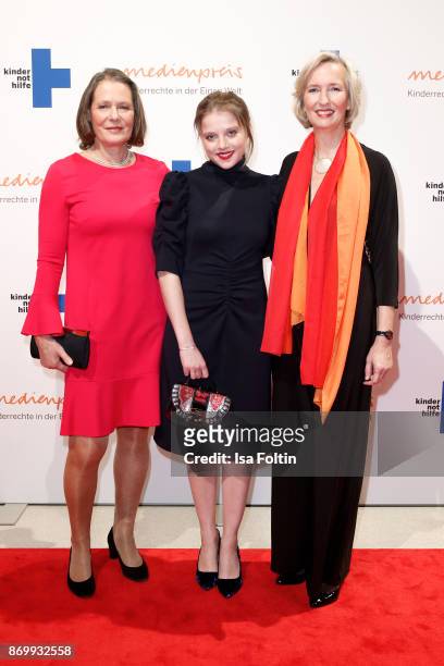 Christina Rau , German actress Jella Haase and Katrin Weidemann attend the 19th Media Award by Kindernothilfe on November 3, 2017 in Berlin, Germany.