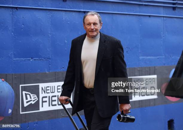 Referee Ed Hochuli arrives at the stadium before the start of the Buffalo Bills NFL game against the Oakland Raiders at New Era Field on October 29,...