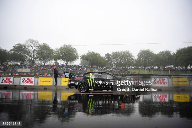 Cameron Waters drives the Monster Energy Ford Falcon FGX during qualifying for race 23 of the Auckland SuperSprint, which is part of the Supercars...