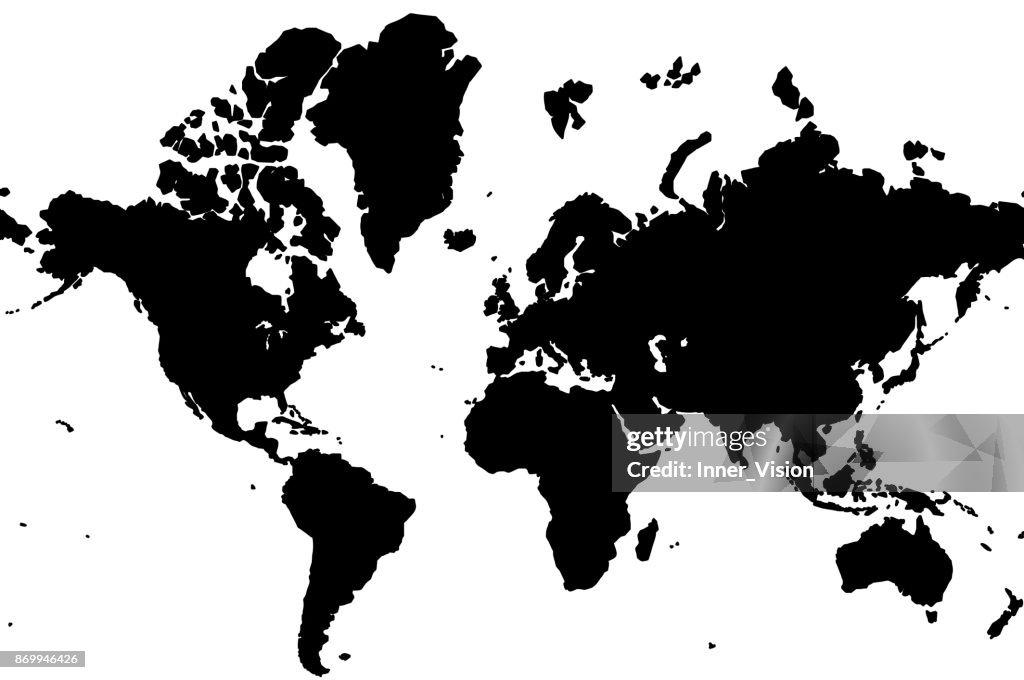 Wolrd Basic Map Basic World Map Vector Shape High-Res Vector Graphic - Getty Images