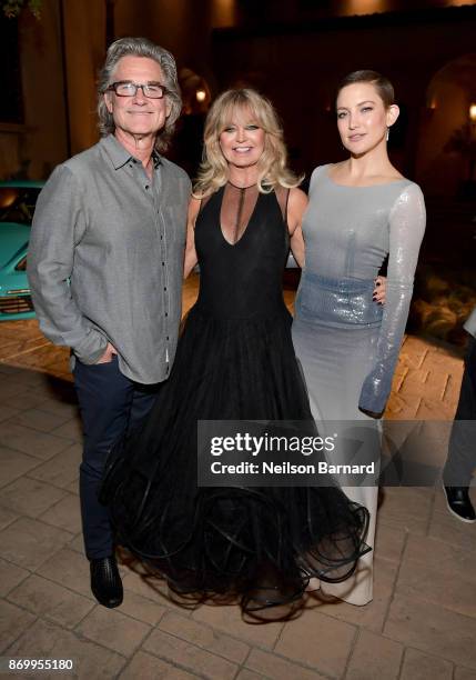 Co-host Kurt Russell, founder of The Hawn Foundation and Co-Host Goldie Hawn, and Kate Hudson attend Goldie's Love In For Kids at Ron Burkle's Green...