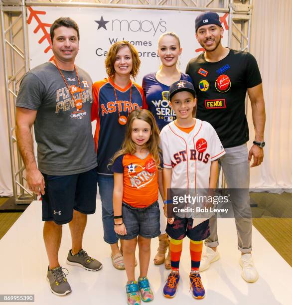 Honorary Astros player wish kid Cameron and his family, join Carlos Correa and fiance Daniella Rodriguez at a Macy's Houston Galleria meet and greet...