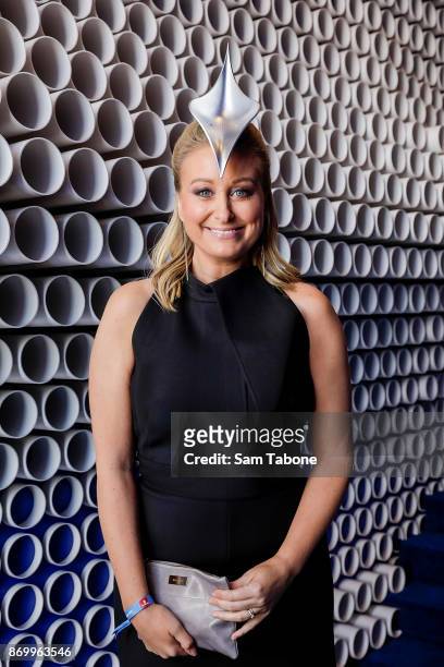 Jane Bunn poses at the Emirates Marquee on Derby Day at Flemington Racecourse on November 4, 2017 in Melbourne, Australia.