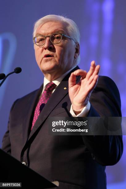 Frank-Walter Steinmeier, Germany's president, speaks during the Asia-Pacific Regional Conference in Perth, Australia, on Saturday, Nov. 4, 2017. The...