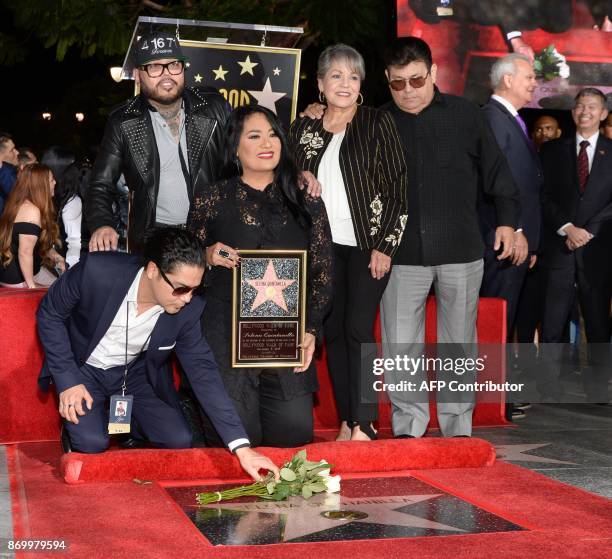 Chris Perez, A.B. Quintanilla III, Suzette Quintanilla, Marcella Samora and Abraham Quintanilla Jr. Attend the ceremony honoring singer Selena...