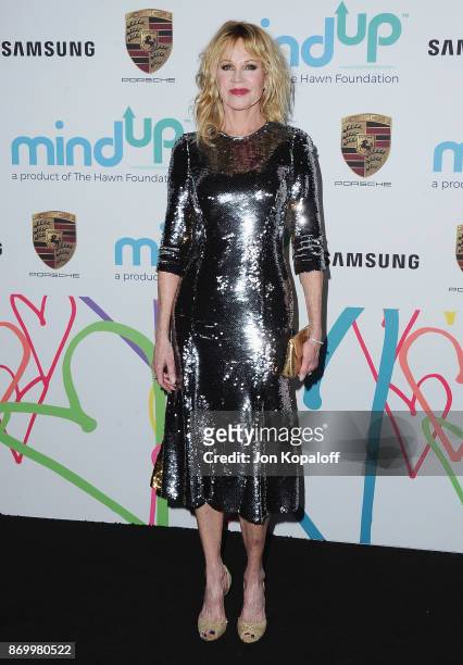 Melanie Griffith arrives at Goldie's Love In For Kids at Ron Burkle's Green Acres Estate on November 3, 2017 in Beverly Hills, California.