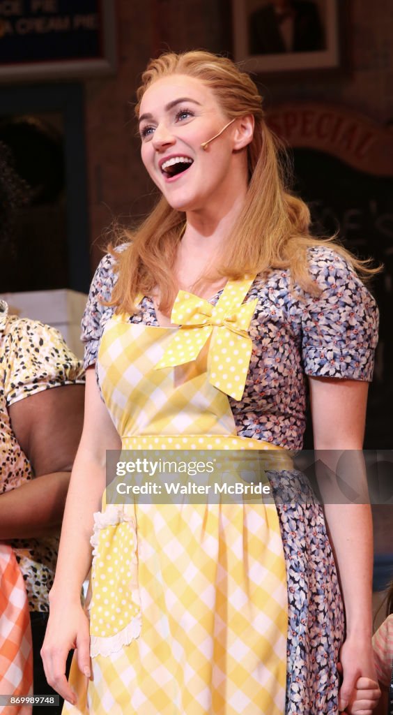Betsy Wolfe takes a bow at the curtain call of Broadway's 'Waitress ...