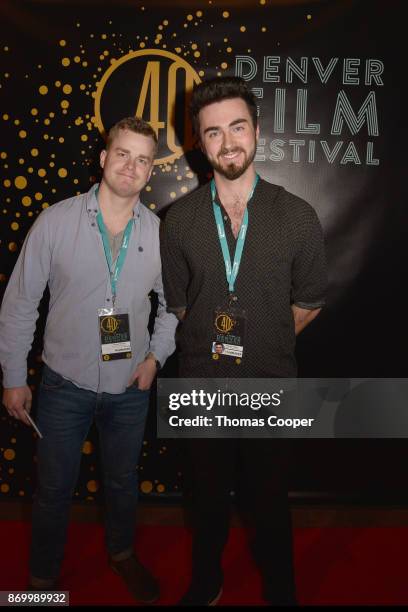 Filmmakers Dorian Thomas and Chandler Cearley of the film Where Mothbloods Bloom on the red carpet of the 40th annual Denver Film Festival November...