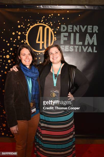 Filmmakers Lauren Logsdon and Kate Gleason of the film The Pool on the red carpet of the 40th annual Denver Film Festival November 3, 2017 in Denver,...