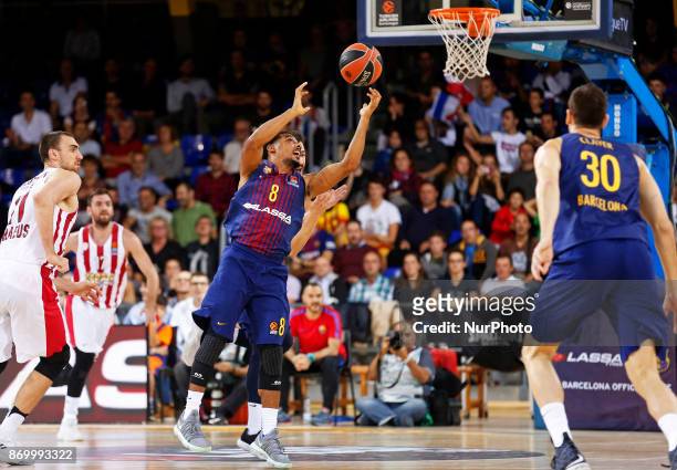 Phil Pressey during the match between FC Barcelona v Olympiakos B.C. Corresponding to the week 5 of the basketball Euroleague,in Barcelona, on...