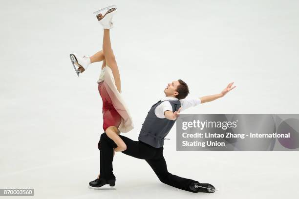 Ekaterina Bobrova and Dmitri Soloviev of Russia compete in the Ice Dance Free Dance on day two of Audi Cup of China ISU Grand Prix of Figure Skating...
