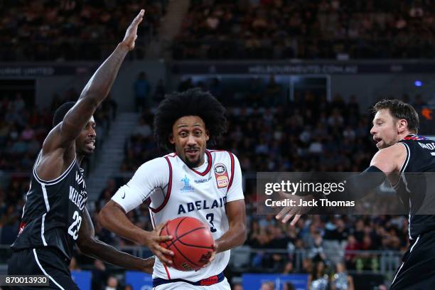 Josh Childress of the Adelaide 36ers drives to the basket during the round five NBL match between Melbourne United and the Adelaide 36ers at Hisense...