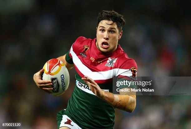Mitchell Moses of Lebanon in action during the 2017 Rugby League World Cup match between England and Lebanon at Allianz Stadium on November 4, 2017...