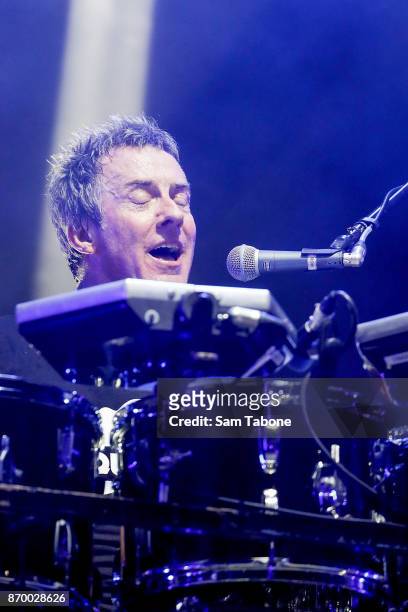 Rob Hirst from Midnight Oil perform on November 4, 2017 in Hanging Rock, Australia.