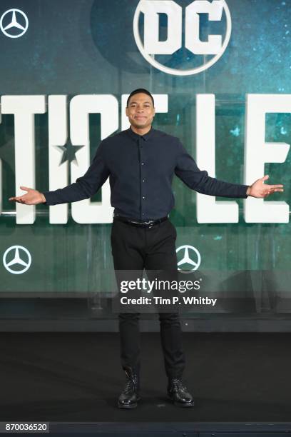 Actor Ray Fisher attends the 'Justice League' photocall at The College on November 4, 2017 in London, England.