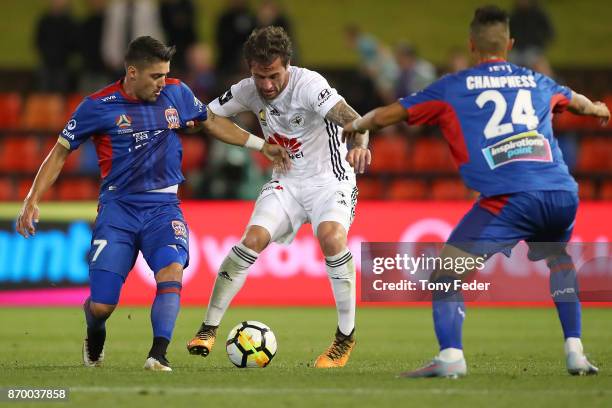 Thomas Doyle of the Phoenix controls the ball during the round five A-League match between the Newcastle Jets and the Wellington Phoenix at McDonald...