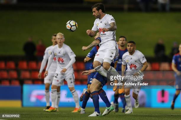 Thomas Doyle of the Phoenix in action during the round five A-League match between the Newcastle Jets and the Wellington Phoenix at McDonald Jones...