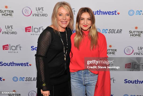 Live In The Vineyard Owner & Co-Founder Bobbie Hach-Jacobs and Singer Julia Michaels attend Day 2 of Live In The Vineyard 2017 on November 3, 2017 in...