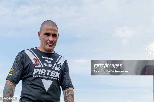 Russell Packer of the Kiwis looks on after their win in the 2017 Rugby League World Cup match between the New Zealand Kiwis and Scotland at AMI...