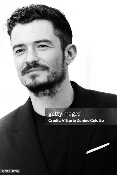 Orlando Bloom walks a red carpet for 'Romans' during the 12th Rome Film Fest at Auditorium Parco Della Musica on November 4, 2017 in Rome, Italy.