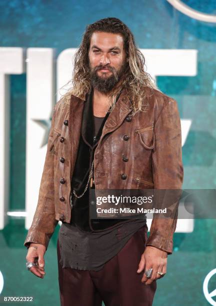 Jason Momoa during the 'Justice League' photocall at The College on November 4, 2017 in London, England.