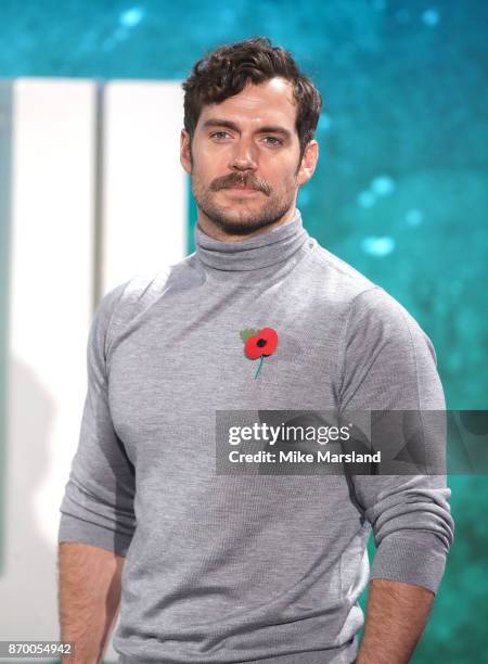 Henry Cavill during the 'Justice League' photocall at The College on November 4, 2017 in London, England.