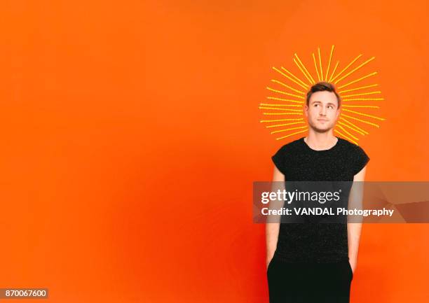 sewn up - portrait orange background stock pictures, royalty-free photos & images