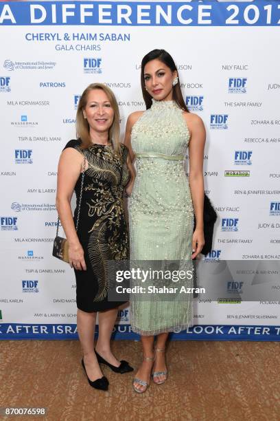 Moran Atias and Brig. Gen. Gila Klifi-Amir at the FIDF Western Region Gala at The Beverly Hilton Hotel on November 2, 2017 in Beverly Hills,...