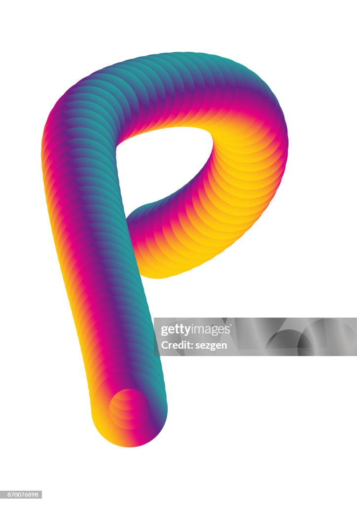3d gradient lettering alphabet