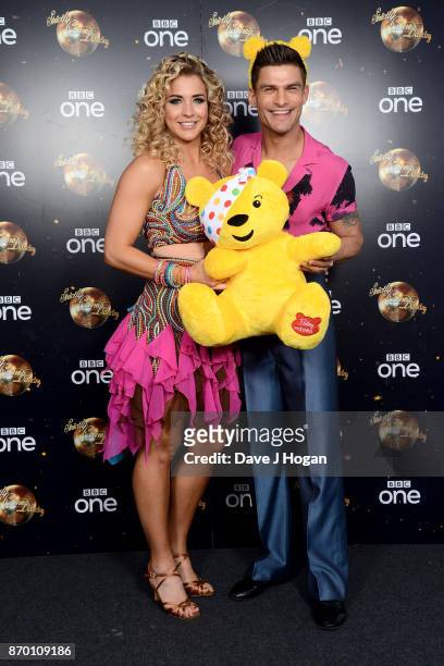 Gemma Atkinson and Alijaz Skorjanec attend the Strictly Come Dancing for BBC Children in Need photocall at Elstree Studios on November 4, 2017 in...