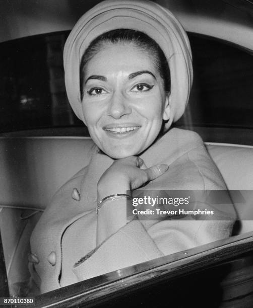 Greek-American soprano Maria Callas in London after a hearing in the law courts, 19th April 1967. She and her husband Aristotle Onassis are suing...