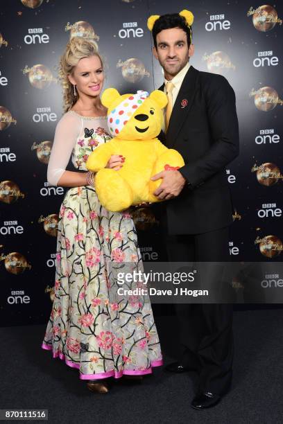 Nadiya Bychkova and Davood Ghadami attend the Strictly Come Dancing for BBC Children in Need photocall at Elstree Studios on November 4, 2017 in...