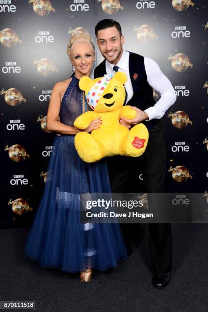 Debbie McGee and Giovanni Pernice attend the Strictly Come Dancing for BBC Children in Need photocall at Elstree Studios on November 4, 2017 in...