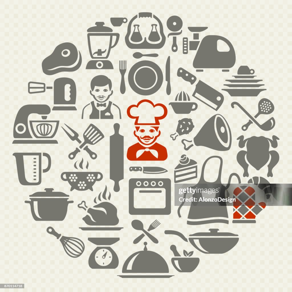 Cooking And Kitchen Collage High-Res Vector Graphic - Getty Images