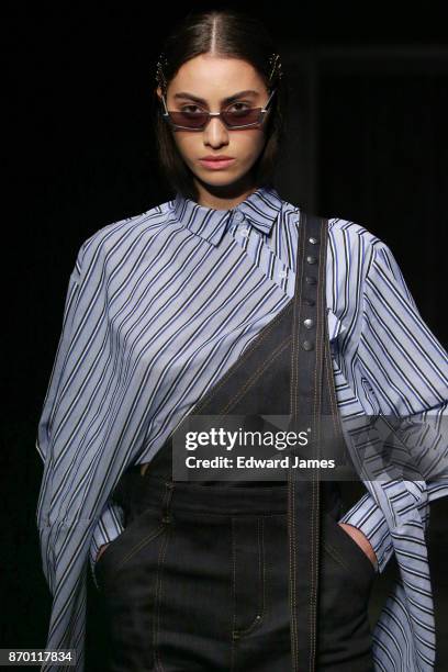 Model walks the runway during the Alexander Arutyunov fashion show at Mercedes-Benz Fashion Week Tbilisi on November 4, 2017 in Tbilisi, Georgia.