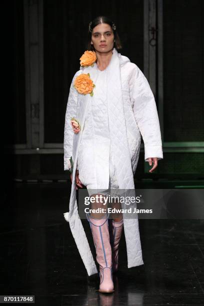 Model walks the runway during the Alexander Arutyunov fashion show at Mercedes-Benz Fashion Week Tbilisi on November 4, 2017 in Tbilisi, Georgia.