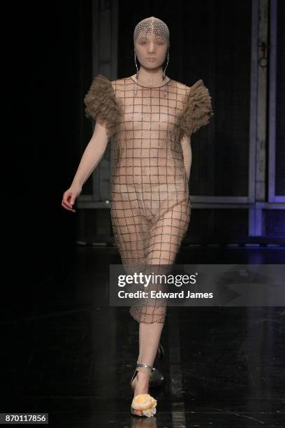 Model walks the runway during the Alexander Arutyunov fashion show at Mercedes-Benz Fashion Week Tbilisi on November 4, 2017 in Tbilisi, Georgia.