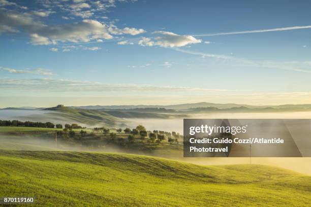 crete senesi - rolling landscape stock pictures, royalty-free photos & images