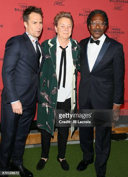 Sam Rockwell, Sandy Martin and Clarke Peters attends the premiere of Fox Searchlight Pictures' 'Three Billboards Outside Ebbing, Missouri' on...